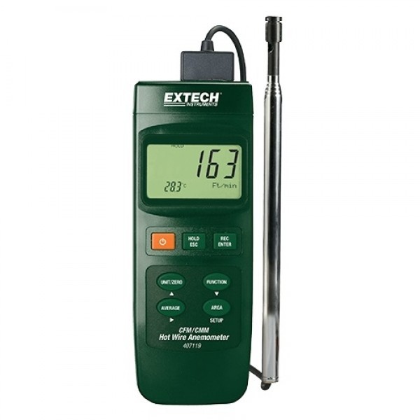 Extech 407119 Heavy Duty CFM Hot Wire Thermo-Anemometer