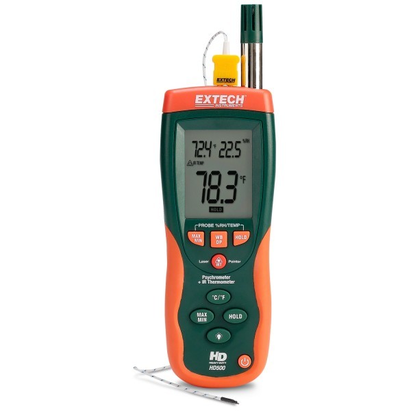 Extech HD500 Psychrometer with InfraRed Thermometer